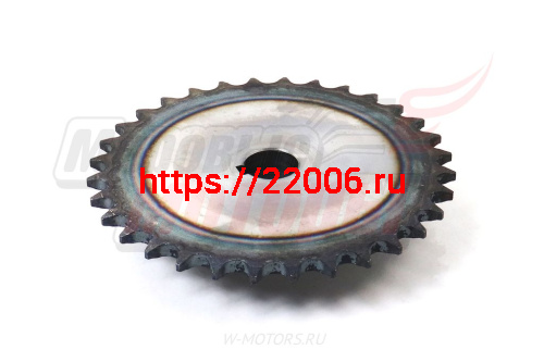 Звезда ведомая 32z мотобуксировщика (d=25мм, шаг 15,875, шпонка 8мм) фото 2