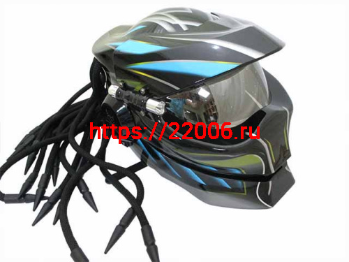 Мотошлем хищник синий (M)