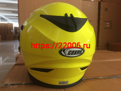 Шлем интеграл COBRA JK312, цвет черный карбон, лайм(3), размеры XL фото 2