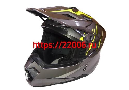 Шлем кроссовый COBRA JK801, №3 серый - лайм, размеры S