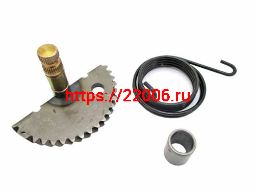 Сектор кикстартера 139QMB 50сс (46.5 мм) 8 зубьев с пружиной и втулкой Сектор кикстартера 139QMB 50сс (46.5 мм) 8 зубьев с пружиной и втулкой